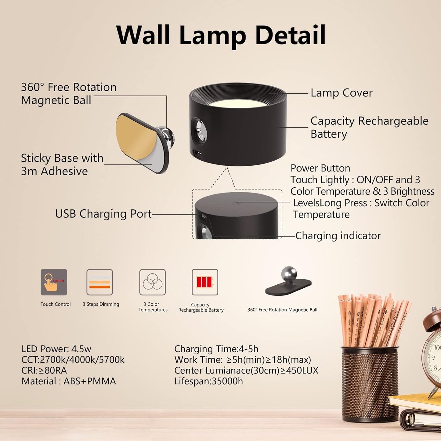 Wall Mounted Magnetic Lamp